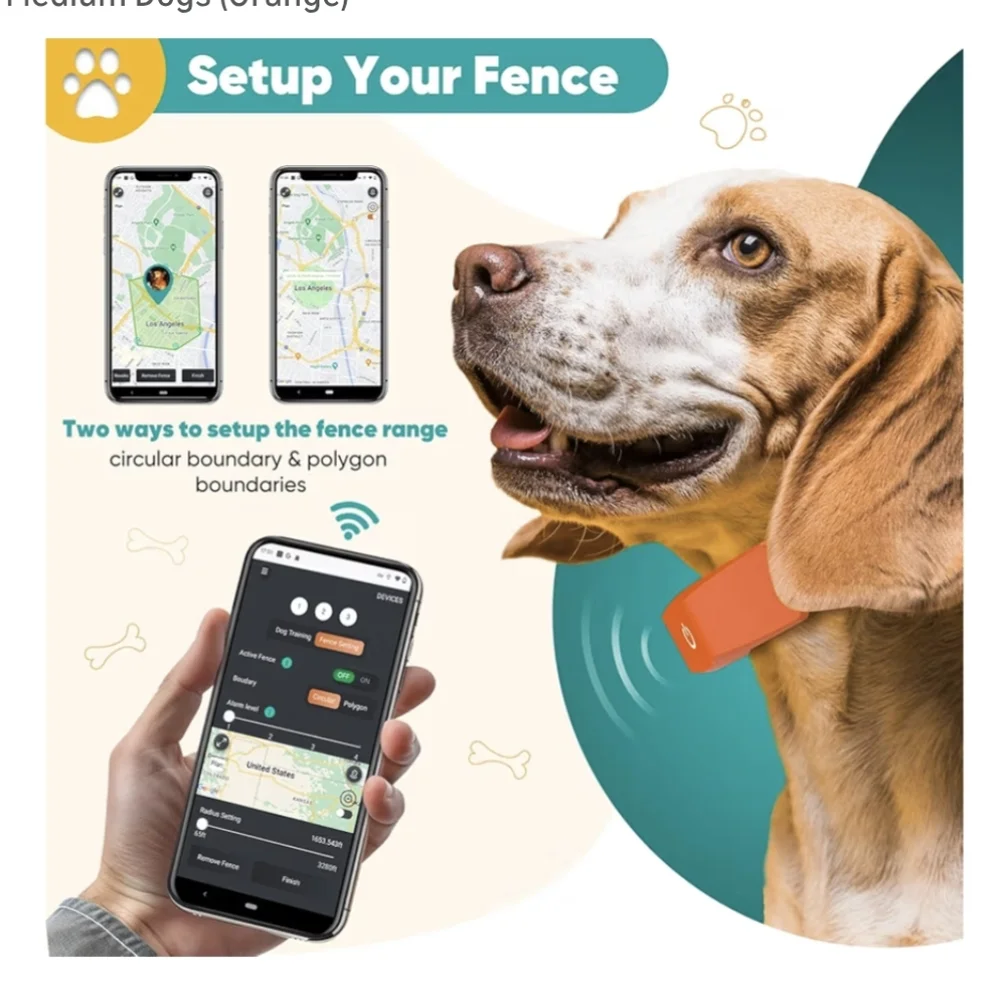 Aweec 2-in-1 Smart GPS Wireless Fence And Dog Training Collar Medium